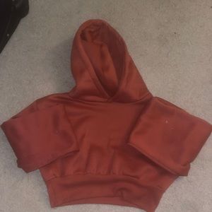 Burnt Orange/Red Cropped Sweatshirt
